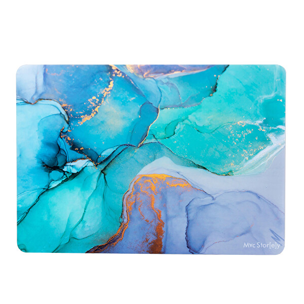 SyncCase Huawei Kılıf Matebook D15 Kılıf (2019-2020-2021-2022 Yılı) ile Uyumlu Marble Desenli Kapak Kılıf Açık Yeşil