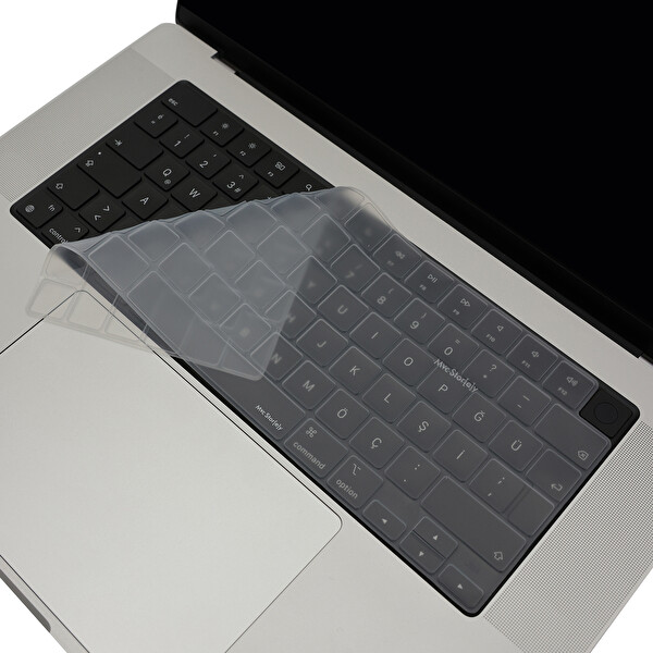 McStorey MacBook Air Pro 15 M1 M3 A2681 A2941 A2442 A2485 A2992 A2991 Uyumlu USABD İngilizce Şeffaf Klavye Kılıfı 4