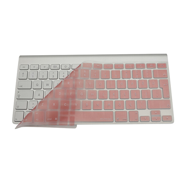 McStorey Apple Magic Keyboard 1 A1314 Uyumlu Türkçe Q Baskı Silikon Açık Kahverengi Klavye Kılıfı