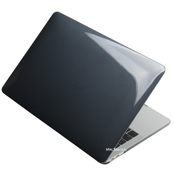 McStorey MacBook Air A1369 A1466 Uyumlu 2017 Yılı Öncesi Kristal Siyah Laptop Koruyucu Kılıf 3