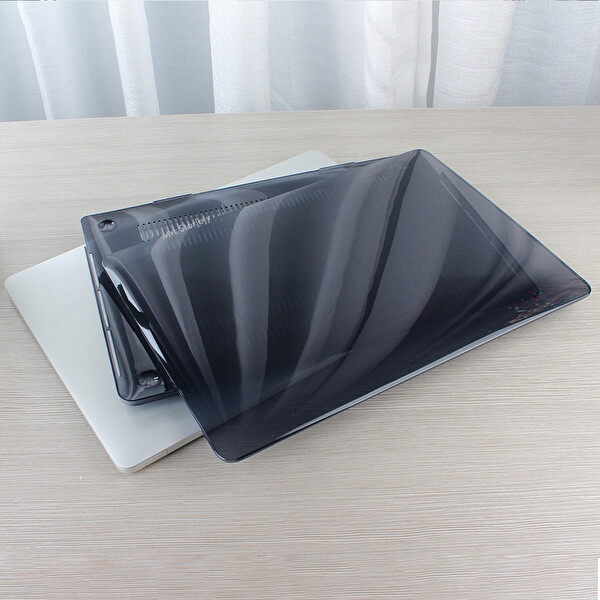 McStorey MacBook Air A1369 A1466 Uyumlu 2017 Yılı Öncesi Kristal Siyah Laptop Koruyucu Kılıf 4