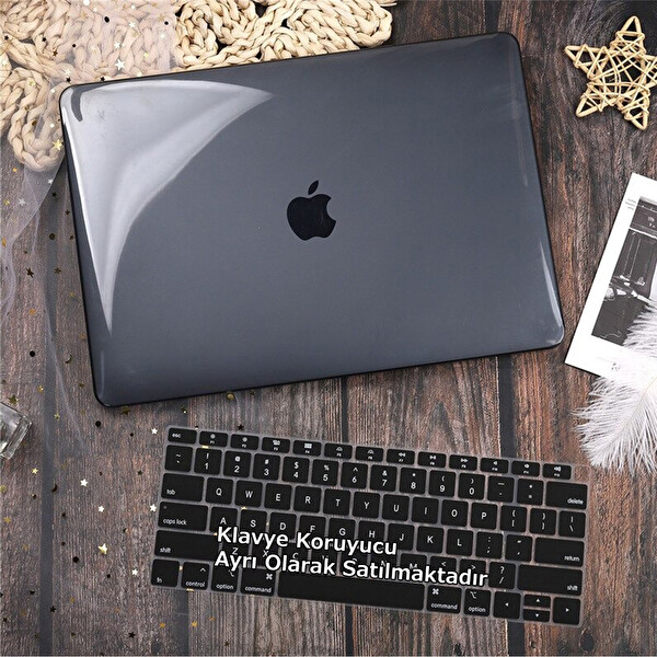 McStorey MacBook Air A1369 A1466 Uyumlu 2017 Yılı Öncesi Kristal Siyah Laptop Koruyucu Kılıf 7