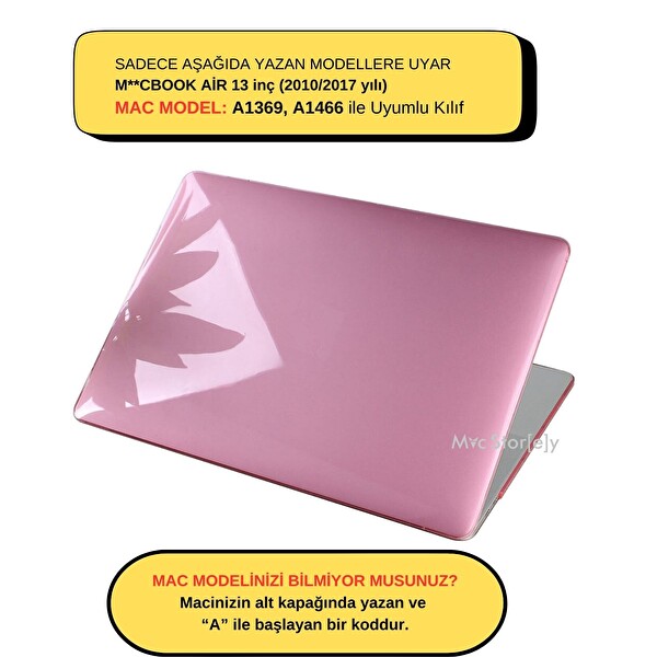 McStorey MacBook Air A1369 A1466 Uyumlu 2017 Yılı Öncesi Kristal Pembe Laptop Koruyucu Kılıf 2