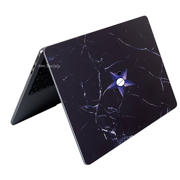 McStorey MacBook Air A2179 Uyumlu Siyah Laptop Koruyucu Kaplama Sticker MARBLE14