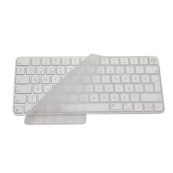 McStorey Apple Magic Keyboard 3 Uyumlu LockKey TouchID A2449 A2450 US İngilizce Şeffaf Klavye Koruyucu