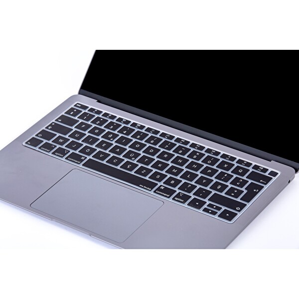McStorey MacBook Air M1 A1932 A2179 A2337 Uyumlu F-Türkçe Daktilotip Siyah Laptop Klavye Kılıfı