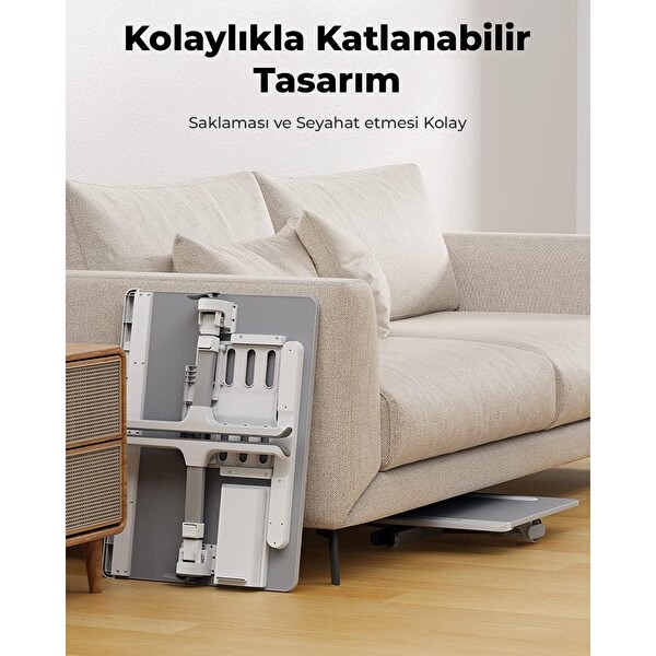 Bix Saiji K8 Ultimate Çok Fonksiyonlu Ayarlı LED Işıklı Gri Çalışma Masası