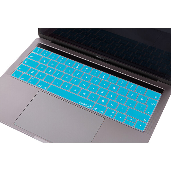 Açık Mavi Macbook Pro Klavye Kılıfı Türkçe Q Baskı A1706 A1989 A2159 A1707 A1990 Ile Uyumlu 2