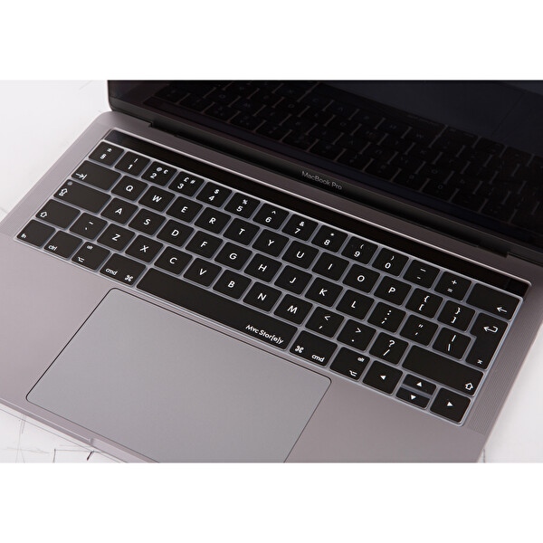 Siyah Macbook Pro Klavye Koruyucu Uk(eu) İngilizce Baskı A1706 A1989 A2159 A1707 A1990 Uyumlu