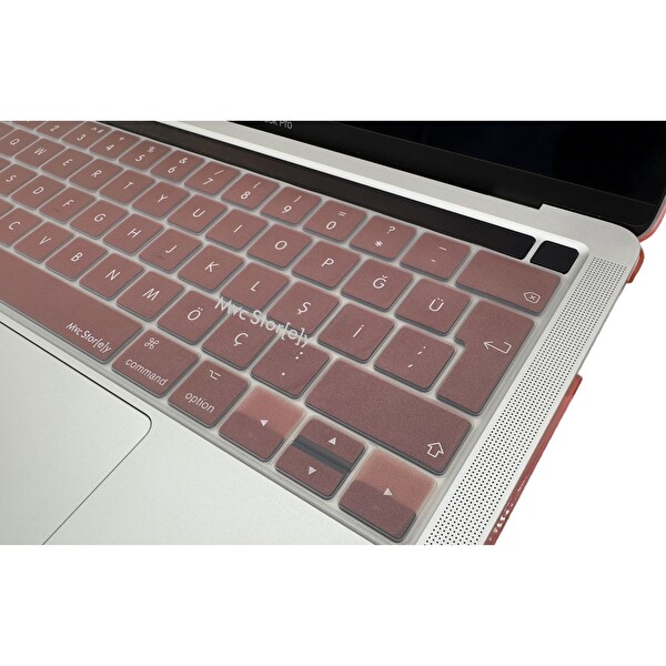 Pembe Altın Macbook Pro Klavye Kılıfı 13inç M1-m2 Türkçe Q Baskı A2338 2289 2251 A2141 Ile Uyumlu