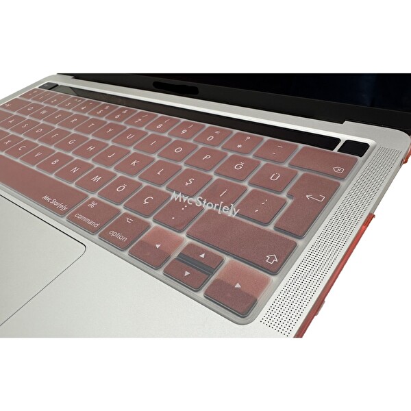 Pembe Altın Macbook Pro Klavye Kılıfı 13inç M1-m2 Türkçe Q Baskı A2338 2289 2251 A2141 Ile Uyumlu