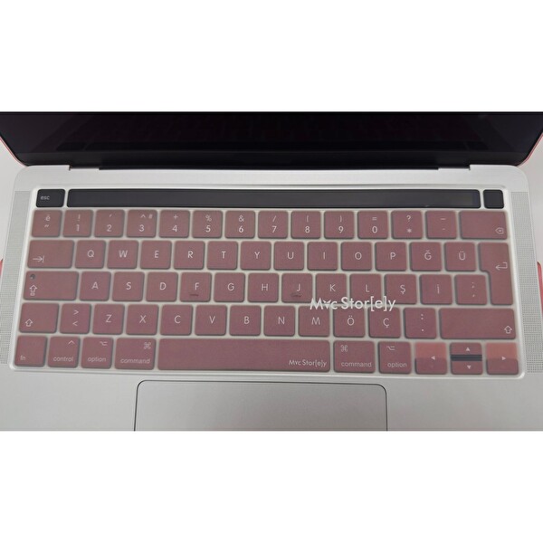 Pembe Altın Macbook Pro Klavye Kılıfı 13inç M1-m2 Türkçe Q Baskı A2338 2289 2251 A2141 Ile Uyumlu