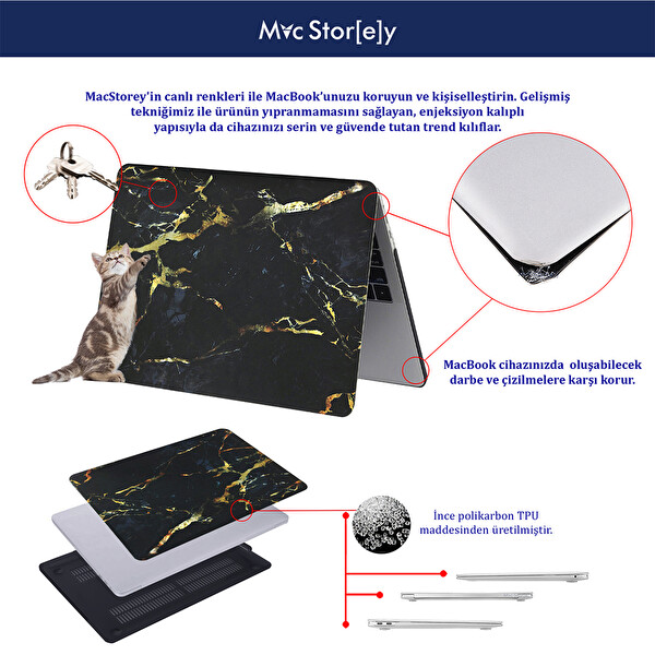 Marble 05 Macbook Air Kılıf 13 Inç A1369 A1466 Ile Uyumlu 2017 Yılı Öncesi Mermer