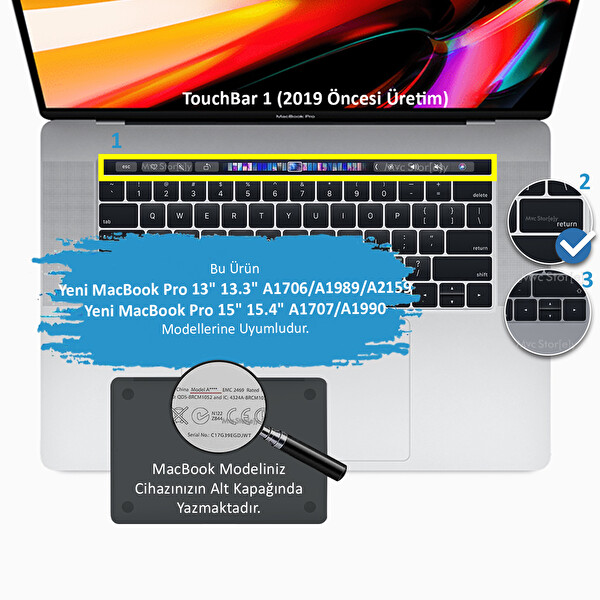 Pembe Yeşil Macbook Pro Klavye Kılıfı Usabd İngilizce Baskı A1706 1989 2159 A1707 1990 Uyumlu Dazzle 2