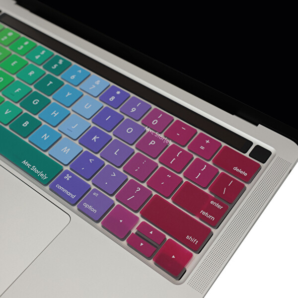 Pembe Yeşil Macbook Pro Klavye Kılıfı Usabd İngilizce Baskı A1706 1989 2159 A1707 1990 Uyumlu Dazzle 4