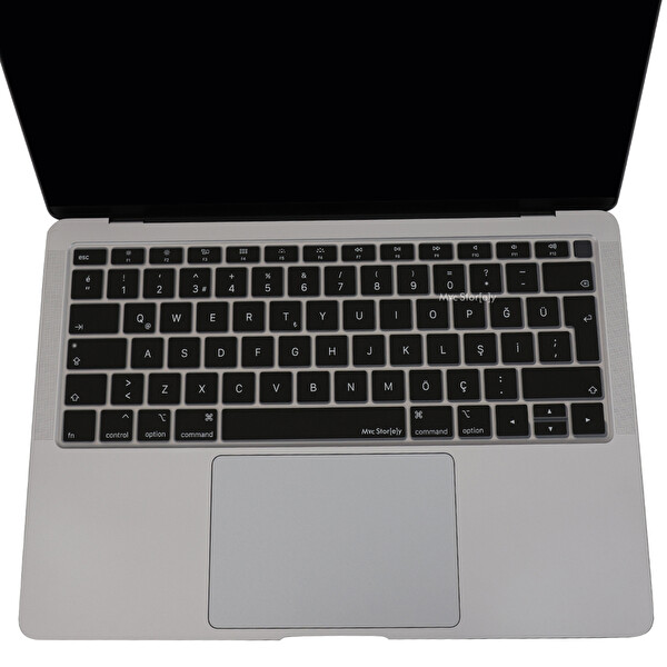 Siyah Laptop Macbook Air Klavye Kılıfı Türkçe Q Harf Baskılı A1932 Ile Uyumlu 2