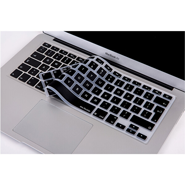 Siyah Laptop Macbook Air Klavye Kılıf Ukeu İngilizce Baskı 11 Inç A1370 A1465 Ile Uyumlu