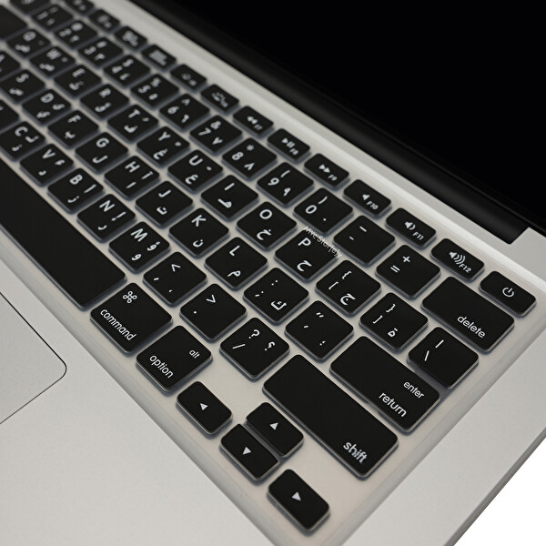 Siyah Arapça Klavye Macbook Air Pro Koruyucu 13-15-17 Inç 2008-2017 Yılı Us Enter Uyumlu