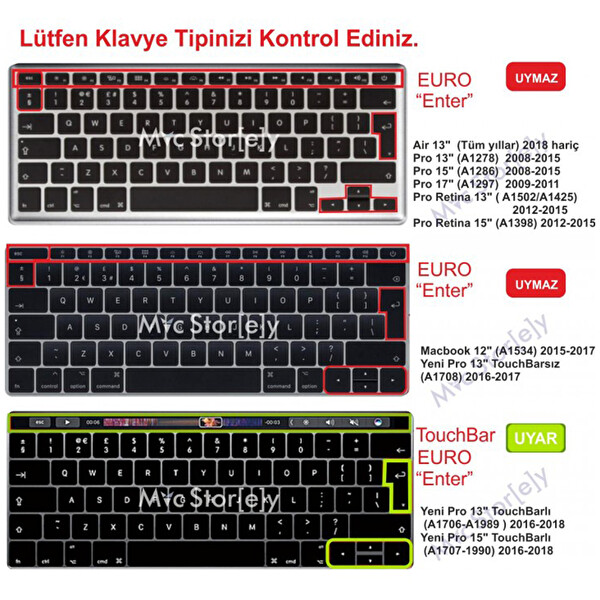 Mavi Pembe Macbook Pro Klavye Kılıfı Türkçe Q Baskı A1706 A1989 A2159 A1707 A1990 Ile Uyumlu R.powder 4