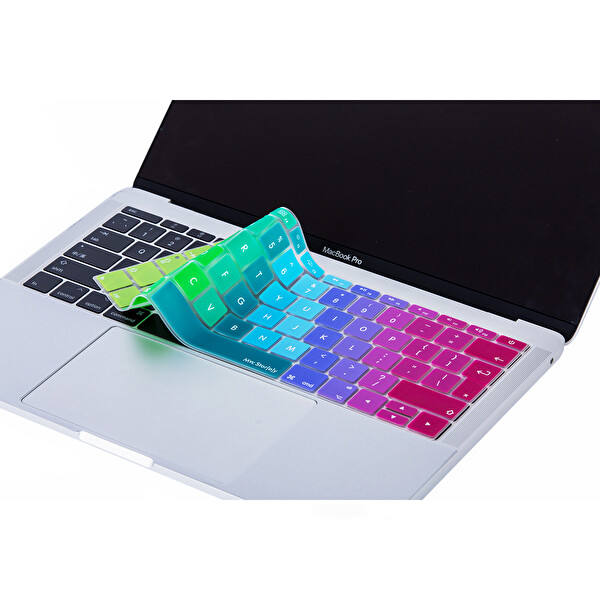 Pembe Yeşil Laptop Macbook Pro Klavye Kılıf Ukeu İngilizce Baskılı A1534 A1708 Ile Uyumlu Dazzle