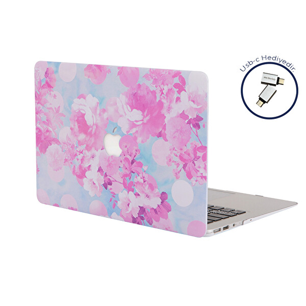 Sarı Macbook Pro Kılıf 13inç M1-m2 A1706 A1708 A1989 A2159 A2251 A2289 A2338 Ile Uyumlu Flower02