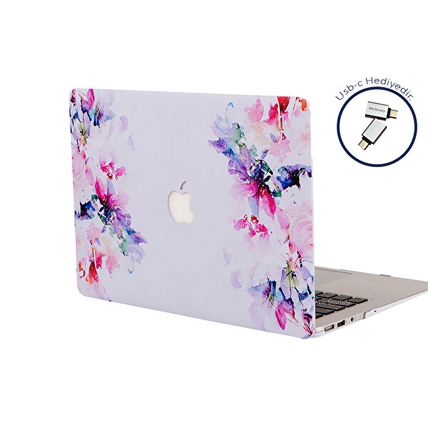 Sarı Macbook Pro Kılıf 13inç M1-m2 A1706 A1708 A1989 A2159 A2251 A2289 A2338 Ile Uyumlu Flower02