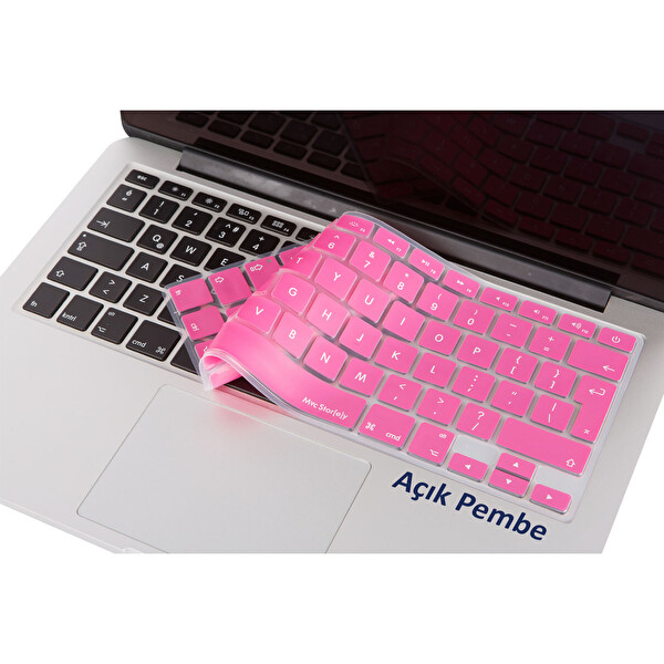 Açık Pembe Laptop Macbook Air Pro Klavye Kılıfı Uk(eu) İngilizce A1466 A1502 A1398 Ile Uyumlu