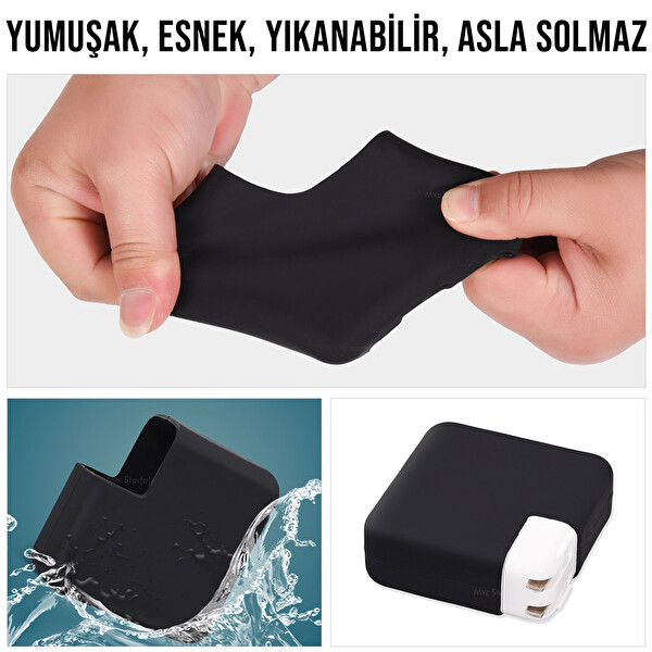 Siyah Şarj Aleti Kılıfı Macbook Pro Magsafe 1-2 85w Usb-c 87w-96w-140w Ile Uyumlu