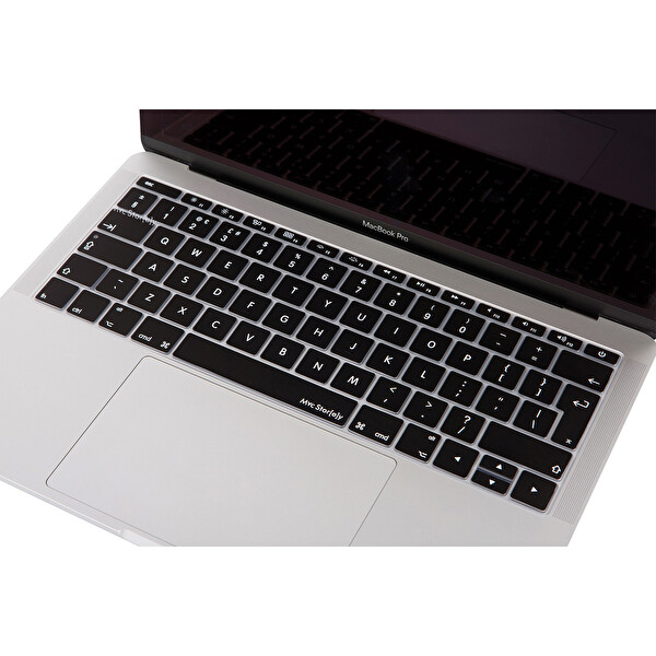 Siyah Laptop Macbook Pro Klavye Kılıf Ukeu İngilizce Baskılı A1534 A1708 Ile Uyumlu 2