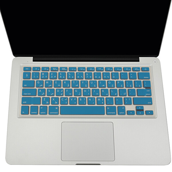 Açık Mavi Arapça Klavye Macbook Air Pro Koruyucu 13-15-17 Inç 2008-2017 Yılı Us Enter Uyumlu