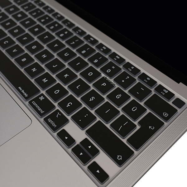 Siyah Macbook Air M1 Klavye Kılıfı Türkçe Q Baskı A2179 A2337 Ile Uyumlu 2