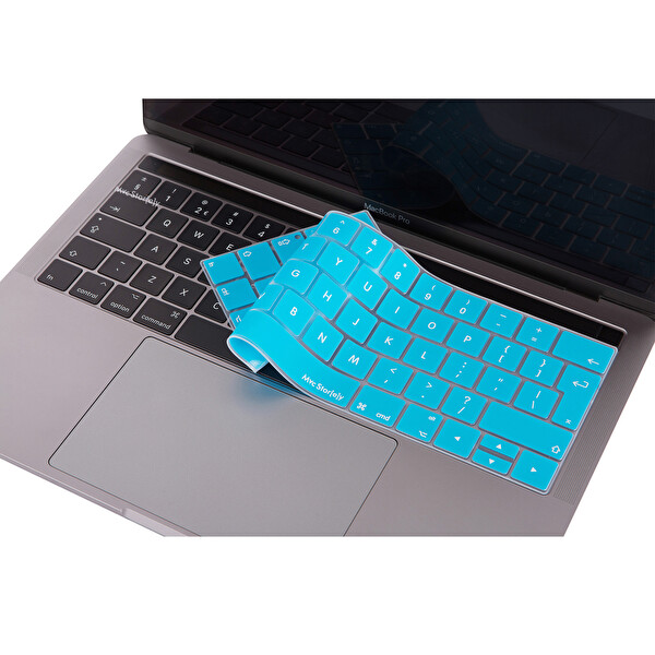Açık Mavi Macbook Pro Klavye Koruyucu Uk(eu) İngilizce Baskı A1706 A1989 A2159 A1707 A1990 Uyumlu