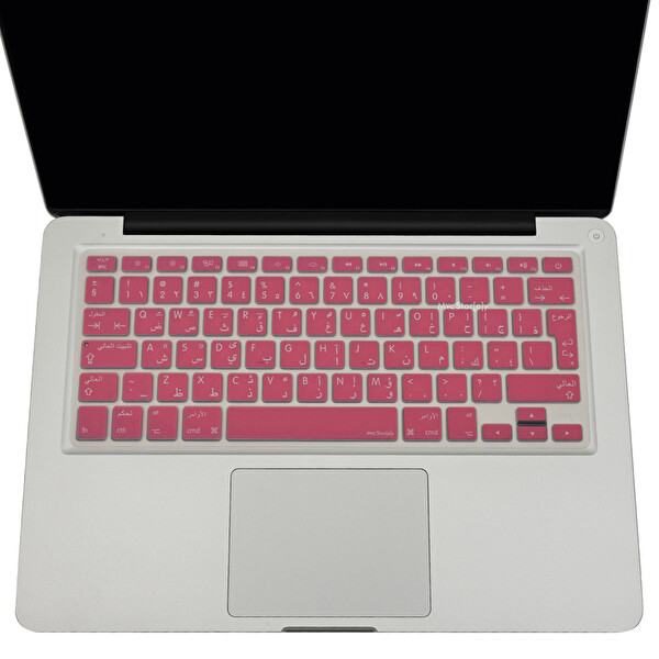 Açık Pembe Arapça Klavye Koruyucu Macbook Air Pro 13-15-17 Inç 2008-2017 Yılı Uk Enter Uyumlu