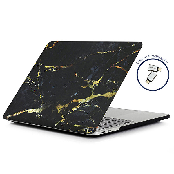 Marble 05 Macbook Pro Kılıf 13inç M1-m2 A1706 A1708 A1989 A2159 A2251 A2289 A2338 Ile Uyumlu Mermer