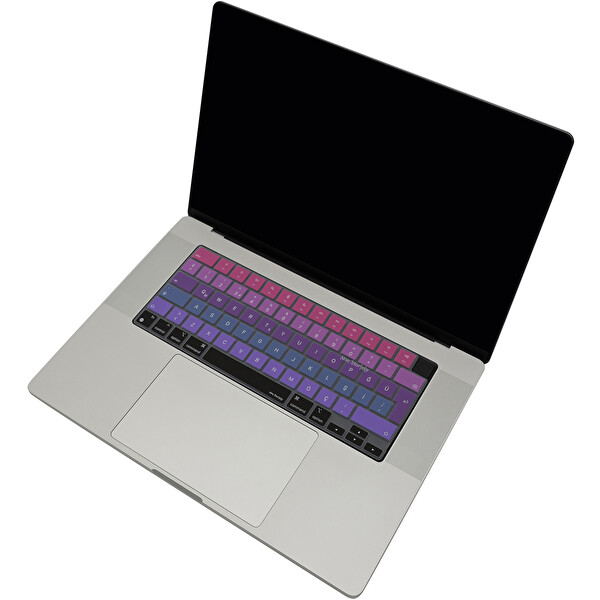 Pembe Mavi Macbook Air Pro Klavye Kılıfı Türkçe Q Baskı M1 m2 m3 A2681 A2941 A2442 A2779 A2485 A2780 A2992 A2991 A2918 Ombre 4
