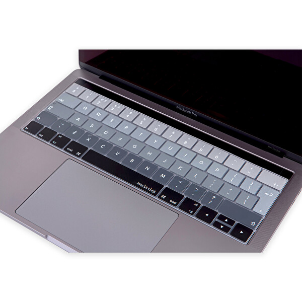Siyah Gri Macbook Pro Klavye Koruyucu Uk(eu) İngilizce Baskı A1706 1989 2159 A1707 1990 Uyumlu Ombre