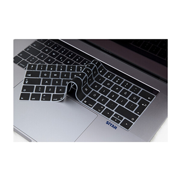 Siyah Macbook Pro Klavye Kılıfı Türkçe Q Baskı A1706 A1989 A2159 A1707 A1990 Ile Uyumlu