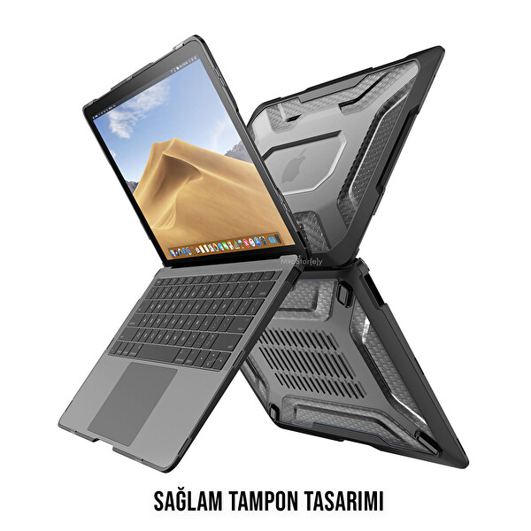 Siyah Macbook Air Kılıf 13 Inç A1932 Ile Uyumlu 2018/2019 Darbe Emici Outdoorsc