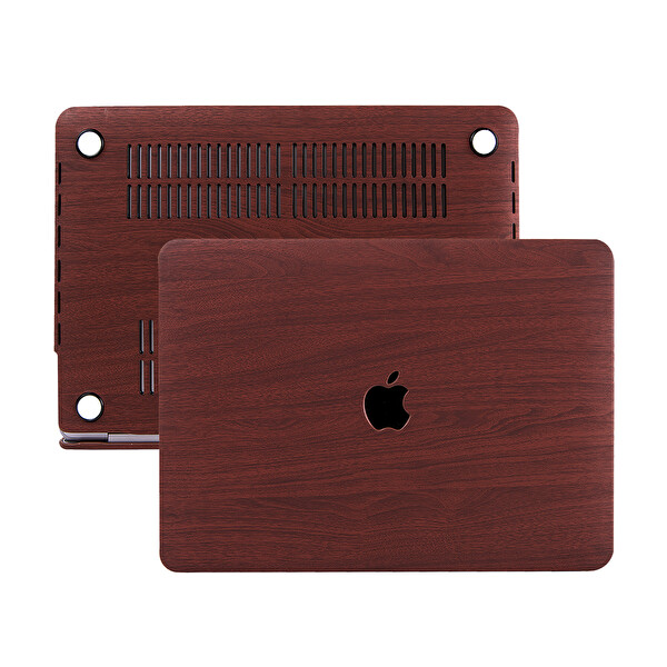 Kahverengi Macbook Air M1 Kılıf 13 Inç A1932 A2179 A2337 Ile Uyumlu Wood