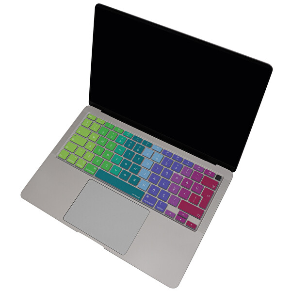 Pembe Yeşil Macbook Air M1 Klavye Kılıfı Türkçe Q Baskı A2179 A2337 Ile Uyumlu Dazzle