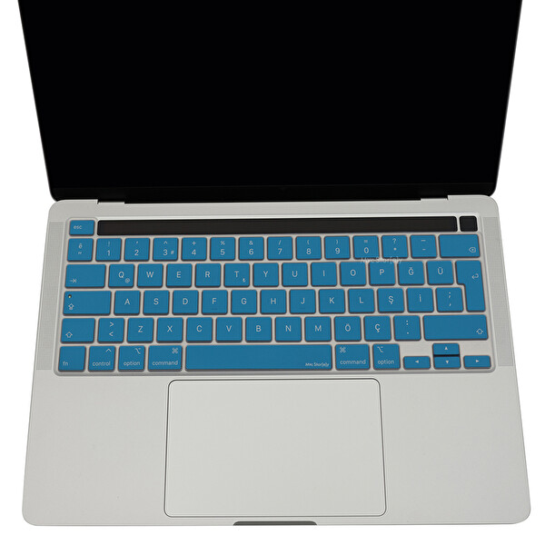 Açık Mavi Macbook Pro Klavye Kılıfı 13inç M1 m2 Türkçe Q Baskı A2338 2289 2251 A2141 Ile Uyumlu 2