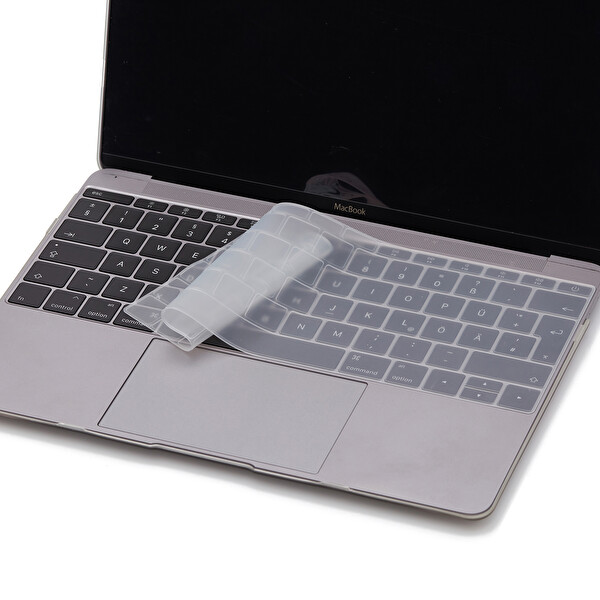 Şeffaf Laptop Macbook Pro Klavye Kılıf Türkçe Q Baskılı A1534 A1708 Ile Uyumlu