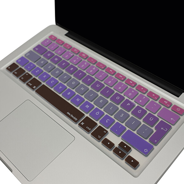 Pembe Mavi Laptop Macbook Klavye Koruyucu Türkçe Q (eski Usb’li Model 2008/2017 Yılı) Ile Uyumlu Ombre