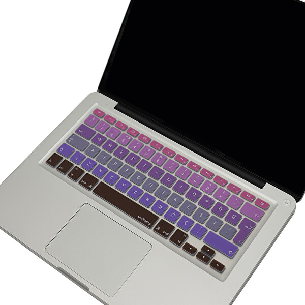 Pembe Mavi Laptop Macbook Klavye Koruyucu Türkçe Q (eski Usb’li Model 2008/2017 Yılı) Ile Uyumlu Ombre