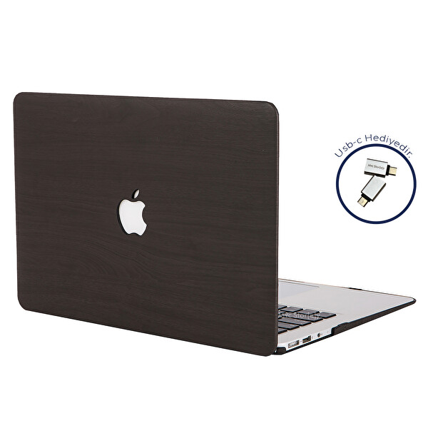 Siyah Macbook Pro Kılıf 13inç M1-m2 A1706-08 A1989 A2159 A2251 A2289 A2338 Ile Uyumlu Wood01