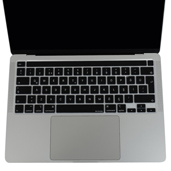 Siyah Macbook Pro Klavye Kılıfı 13inç M1 m2 Türkçe Q Baskı A2338 2289 2251 A2141 Ile Uyumlu