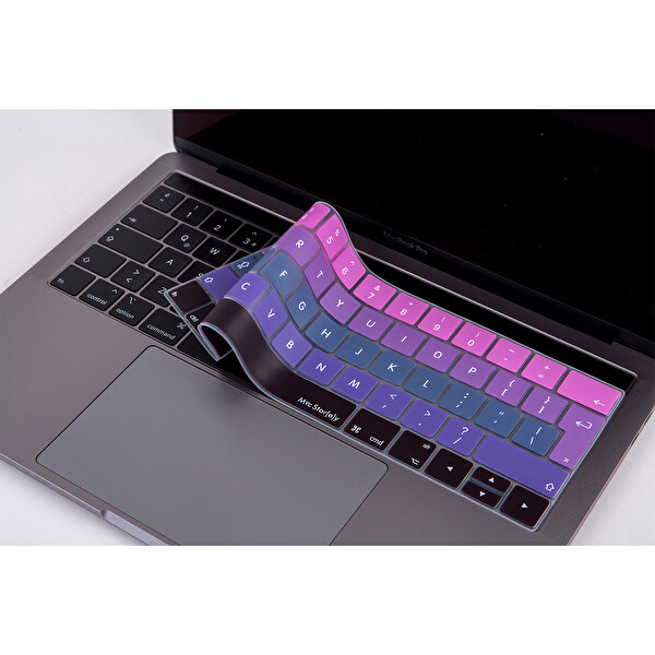 Pembe Mavi Macbook Pro Klavye Koruyucu Uk(eu) İngilizce Baskı A1706 1989 2159 A1707 1990 Uyumlu Ombre