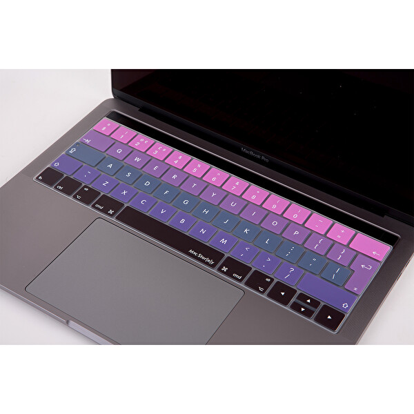 Pembe Mavi Macbook Pro Klavye Koruyucu Ukeu İngilizce Baskı A1706 1989 2159 A1707 1990 Uyumlu Ombre 2