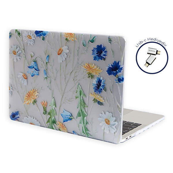 Sarı Macbook Pro Kılıf 15 Inç A1707 A1990 Ile Uyumlu Flower01nl