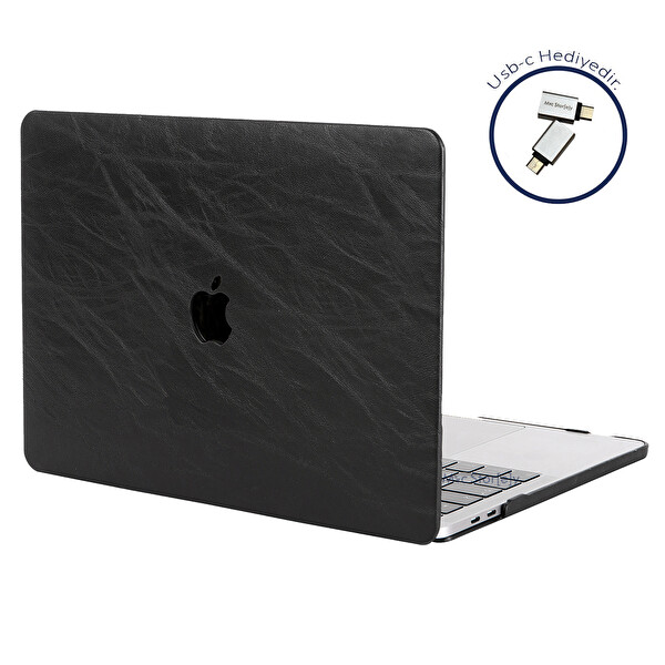 Siyah Macbook Pro Kılıf 13inç M1-m2 A1706-08 A1989 A2159 A2251 A2289 A2338 Ile Uyumlu Leat01